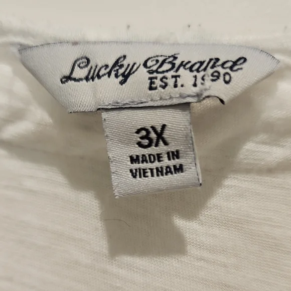 Lucky Brand White Lace Accent Top 3x - Picture 2 of 8